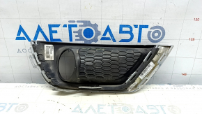 Bumper grille with overlay left Jeep Compass 17-21 chrome, scratch, sand