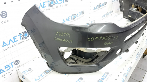 Bumper front bare upper part Jeep Compass 17-21 graphite, scratch, dent, non-factory holes
