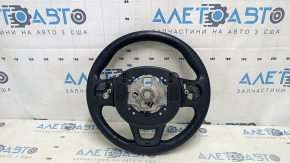 Naked steering wheel Jeep Renegade 15-22 leather, black, without cushion and buttons, red stitching, heated, worn, scratches