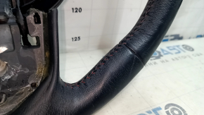 Naked steering wheel Jeep Renegade 15-22 leather, black, without cushion and buttons, red stitching, heated, worn, scratches