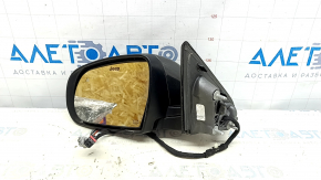 Left side mirror complete Jeep Compass 17-24 5+7 pins, BSM, turn signal, heated, graphite, with chrome molding