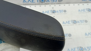 Armrest Jeep Compass 17-21 leather, black, brown stitching, dry cleanable