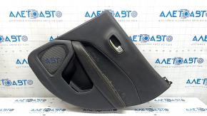 Door trim card rear right Jeep Compass 17-21 black with black insert leather, armrest black leather with brown stitching, dry-cleanable