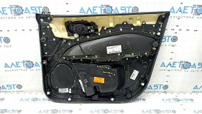 Door trim card front left Jeep Compass 17-21 black, black leather armrest, brown stitching