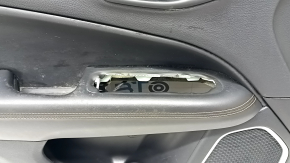Door trim card front left Jeep Compass 17-21 black, black leather armrest, brown stitching