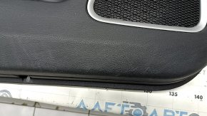 Door trim card front left Jeep Compass 17-21 black, black leather armrest, brown stitching