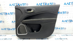 Door trim card front right Jeep Compass 17-21 black with black insert leather, armrest black leather with brown stitching, dry-cleanable