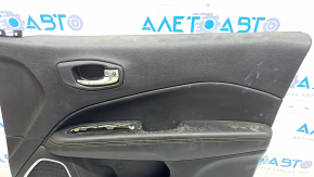 Door trim card front right Jeep Compass 17-21 black with black insert leather, armrest black leather with brown stitching, dry-cleanable
