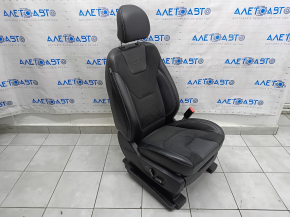 Ford Edge 19-24 passenger seat with airbag, electric, heated, ventilated, combined black leather with gray stitching, ST