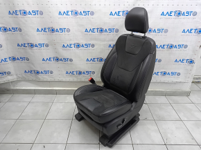 Driver's seat Ford Edge 19-24 with airbag, electric, heated, ventilated, combined black leather with gray stitching, ST, without block