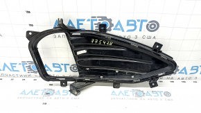 Front bumper grille left Ford Edge 19-24 under fog lights, black gloss with chrome molding, sand