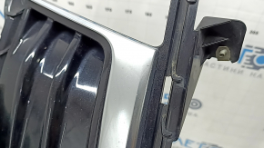 Front bumper grille left Ford Edge 19-24 under fog lights, black gloss with chrome molding, sand