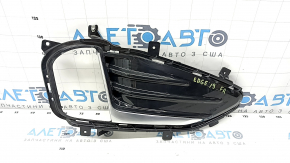 Front bumper grille right Ford Edge 19-24 under fog lights, black gloss with chrome molding, sand