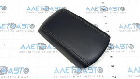 Ford Edge 19-20 center console armrest trim black leather with gray stitching, pokes
