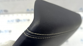 Ford Edge 19-20 center console armrest trim black leather with gray stitching, pokes