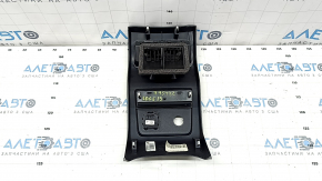 Rear center console trim Ford Edge 15-24 black, with air duct deflector, heating buttons and socket, for cigarette lighter, scratches