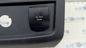 Rear center console trim Ford Edge 15-24 black, with air duct deflector, heating buttons and socket, for cigarette lighter, scratches