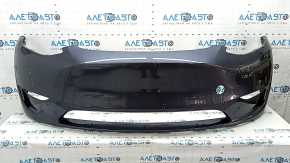 Tesla Model Y 20-25 bare front bumper without parking sensors, graphite, dents, scratches, sand, broken fasteners