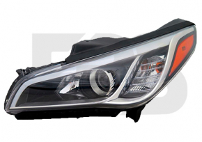 Headlight front right bare Hyundai Sonata 15-17 halogen