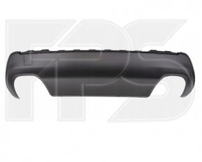 Rear bumper trim lower Jeep Cherokee KL 19-21 for 2 pipes, structure, for chrome tips, for towbar