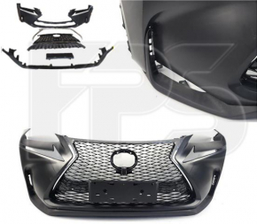 Front bumper bare Lexus NX200t 15-17 F-sport without parking sensors, without headlight washers