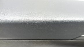 Door trim, front left, Tesla Model Y 20-25, black leather, wood molding, Alcantara insert, with window control and door opening button, matte black trim, scratches