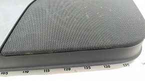 Door trim, front left, Tesla Model Y 20-25, black leather, wood molding, Alcantara insert, with window control and door opening button, matte black trim, scratches