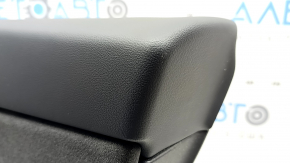 Tesla Model Y 20-25 front right door panel, black leather, wood molding, Alcantara insert, with window control and door opening button, matte black trim, scratched