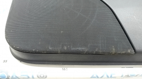 Tesla Model Y 20-25 front right door panel, black leather, wood molding, Alcantara insert, with window control and door opening button, matte black trim, scratched