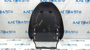 Tesla Model Y 20-25 rear passenger seat trim panel is black, with broken fasteners and scratches.