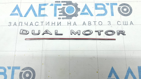 Tesla Model Y 20-25 Performance DUAL MOTOR emblem on the rear