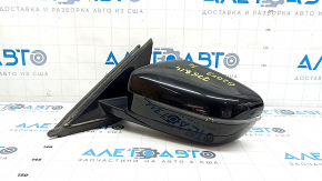 Left side mirror assembly BMW 3 G20 19-24, 5 pins, turn signal, heated, auto-dimming, BSM, Shadow-Line, black, bumper