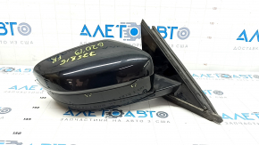 Right side mirror assembly for BMW 3 G20 19-24, 5-pin, turn signal, heated, BSM, Shadow-Line, black, bumpers