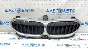 Radiator grill assembly BMW 3 G20 19-22 with blinds, chrome, without chamber, sand, cracked