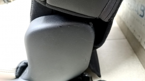 Rear seat, 2nd row, left, Ford Escape MK4 20-22, without airbag, leather, beige with black, perforation, with armrest and belt, scratches, cracked lining, needs cleaning