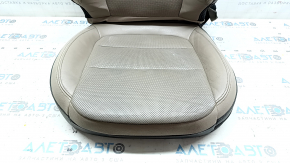 Ford Escape MK4 20-22 leather driver's seat upholstery, beige and black, perforated, dented leather, needs cleaning