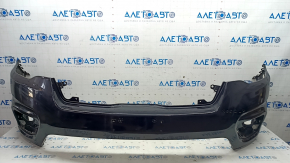 Jeep Cherokee KL 19-23 front bare bumper, upper part, without parking sensors, without tow hook cap, black, scratches, dented fasteners, non-factory holes
