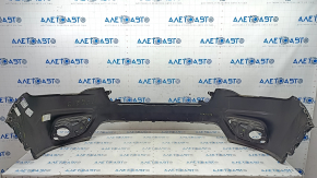 Jeep Cherokee KL 19-23 front bare bumper, upper part, without parking sensors, without tow hook cap, black, scratches, dented fasteners, non-factory holes