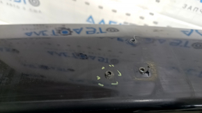 Jeep Cherokee KL 19-23 front bare bumper, upper part, without parking sensors, without tow hook cap, black, scratches, dented fasteners, non-factory holes