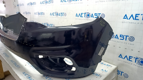 Jeep Cherokee KL 19-23 front bare bumper, upper part, without parking sensors, without tow hook cap, black, scratches, dented fasteners, non-factory holes