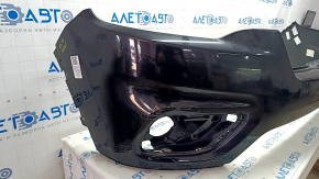 Jeep Cherokee KL 19-23 front bare bumper, upper part, without parking sensors, without tow hook cap, black, scratches, dented fasteners, non-factory holes