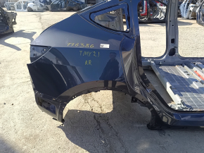 Tesla Model Y 20-25 rear right quarter wing on the body, cast side member, iron panel, graphite