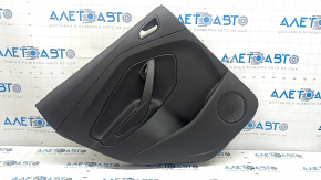 Door trim panel, rear left, Ford Escape MK3 17-19 rest, black with black plastic insert, black leather armrest, with overlay, scuffs