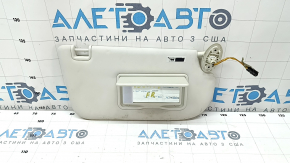Right visor for Ford Escape MK3 13-19, gray, with backlight, without hook, with plug, dry-cleanable, dents