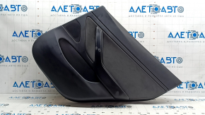 Door trim, rear right card, Tesla Model 3 18-20, black leather, with speaker, window control, and door opening button, glossy, dented