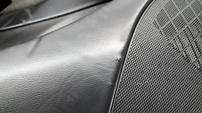 Tesla Model 3 18-20 front left door trim, black leather, Alcantara insert, leather armrest, power window control and door opening button, glossy black, scratches, dented