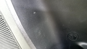 Jeep Cherokee KL 19-22 front right door panel, black with black leather insert, black leather armrest, gray molding, with handle, scuffs, scratches