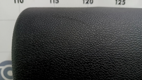 Rear left door panel for a Jeep Cherokee KL 19-22, black with a black leather insert, black leather armrest with white stitching, gray molding, with a handle, scuffs, scratches