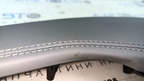 Upper left side center console trim for Audi Q5 80A 18-24, gray leather with gray stitching, cleanable