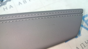 Upper left side center console trim for Audi Q5 80A 18-24, gray leather with gray stitching, cleanable